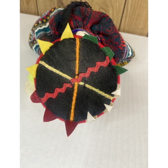 Vintage Embroidered Peruvian Folk Art Doll Handmade with 2Babies & Panpipes - Picture 12 of 16